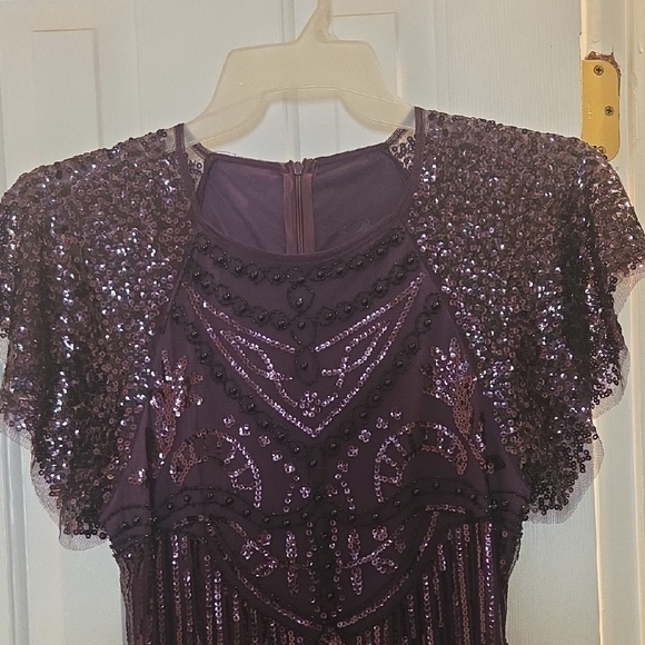 Purple Sequin Fringe Dress - Picture 2 of 5